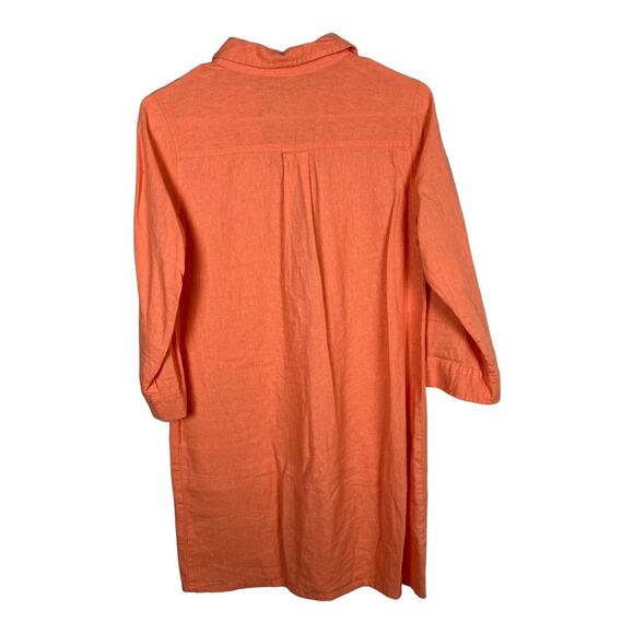 Old Navy Linen Blend Rayon Womens Casual Dress Orange Small Cruise Vacation - Picture 7 of 7